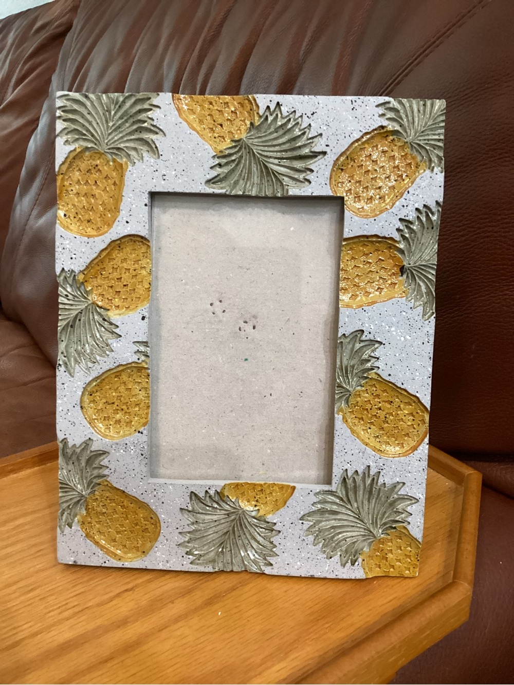Pineapple Pattern Decorative Photo Frame  Holds 4x6